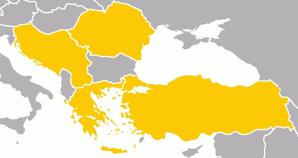 Înțelegerea Balcanică a fost o alianță formată la 9 februarie 1934 de către Iugoslavia, România, Grecia și Turcia (fostul Bloc Balcanic) cu un caracter defensiv, în cazul izbucnirii unui război, țările aliate își puteau apăra granițele - foto preluat de pe ro.wikipedia.org