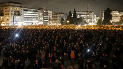 Manifestanți la Atena