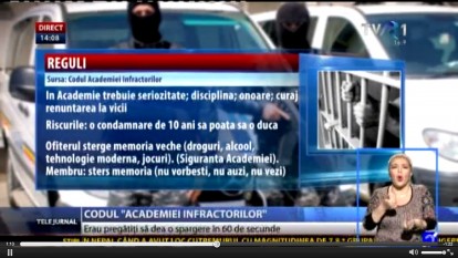 Codul 'Academiei Infractorilor' - foto (captura video) -  stiri.tvr.ro