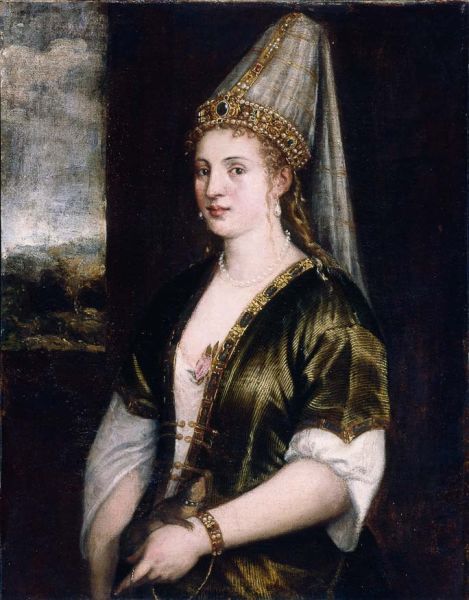 Roxelana, născută Alexandra Anastasia Lisowska și cunoscută sub titlul turcesc de Hŭrrem Haseki Sultan (n. 1506 - d. 15 aprilie 1558) a fost concubina, apoi soția sultanului Otoman, Suleiman Legiuitorul (Portrait by Titian titled La Sultana Rossa, c. 1550) - foto preluat de pe en.wikipedia.org