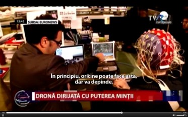 Dronă dirijată cu puterea minţii - foto captura video stiri.tvr.ro