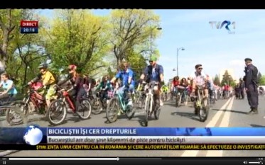 protest biciclisti - foto captura video stiri.tvr.ro