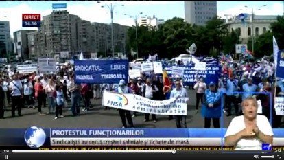 Protest al finctionarilor publici - foto - captura stiri.tvr.ro