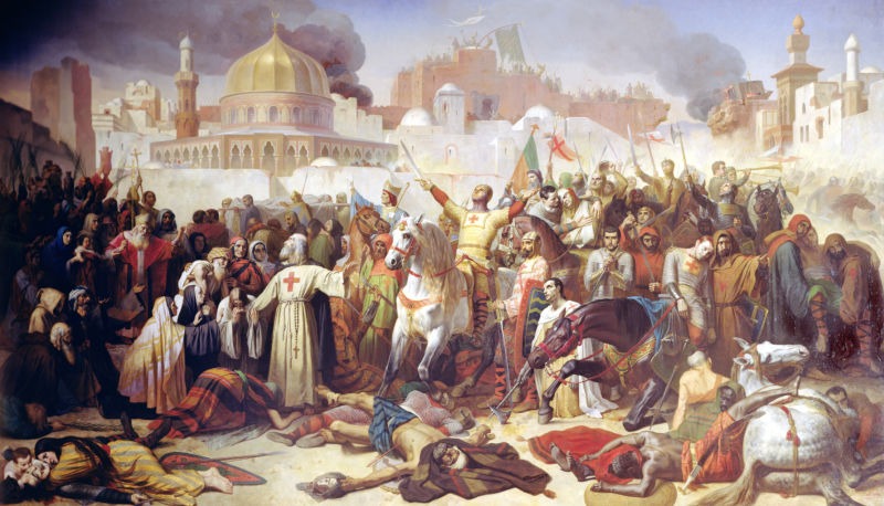 Cucerirea Ierusalimului de către cruciați, 15 iulie 1099,
pictură de Émile Signol (1847), Palatul Versailles - foto preluat de pe ro.wikipedia.org