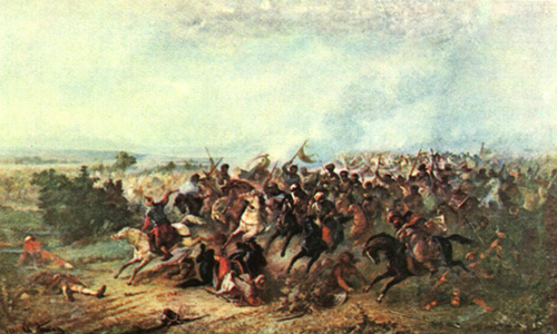 "Izgonirea turcilor la Calugareni" (13/23 august 1595) Pictură de Theodor Aman - foto preluat de pe ro.wikipedia.org