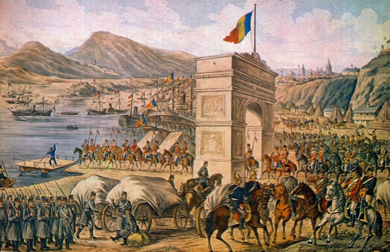 Trecerea Dunarii. Intrarea Armatei Române în Dobrogea. Autorităţile româneşti preiau administraţia Dobrogei (14 noiembrie 1878) - foto preluat de pe ro.wikipedia.org