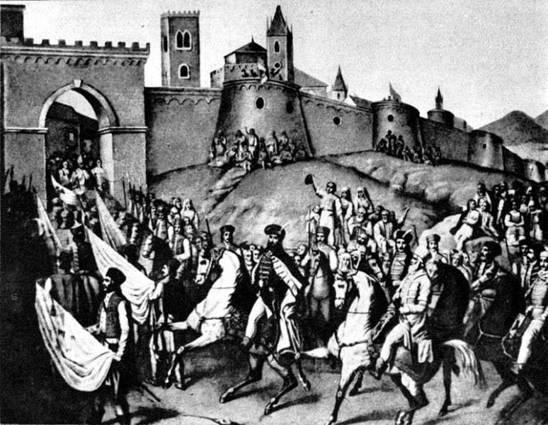 "Intrarea lui Mihai Viteazul în Alba Iulia" (1 noiembrie 1599) - Constantin Lecca - foto preluat de pe ro.wikipedia.org