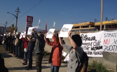 14 noiembrie 2015: Protest în Prelungirea Ghencea - foto: epochtimes-romania.com