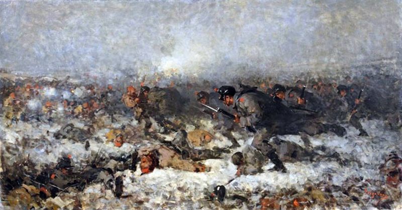 Atacul de la Smârdan (12/24 ianuarie 1878), în viziunea pictorului Nicolae Grigorescu - foto preluat de pe ro.wikipedia.org