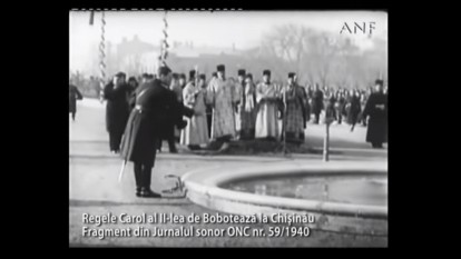 6 ianuarie 1940: Regele Carol al II-lea de Bobotează la Chişinău - foto (captura) youtube.com