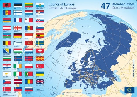 Statele membre ale Consiliului Europei - foto preluat de pe coe.mae.ro