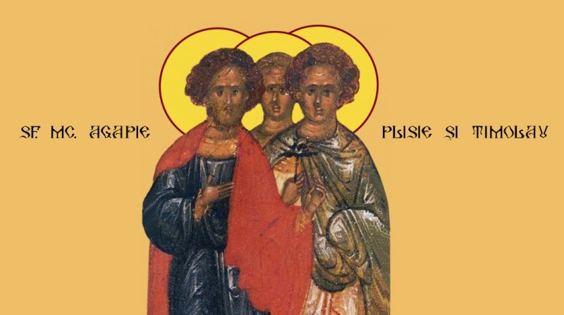 Sf. Mc. Agapie, Plisie şi Timolau († 303) - foto preluat de pe ziarullumina.ro