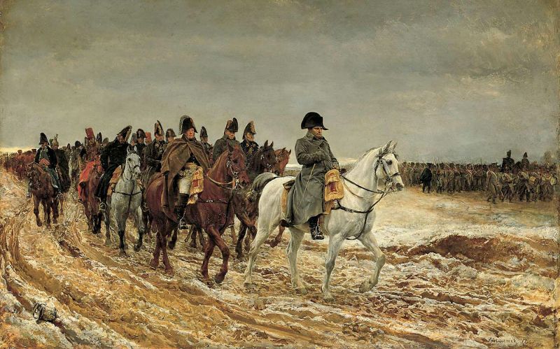 Napoleon la întoarcere de la Soissons după bătălia de la Laon (9 - 10 martie 1814) - foto preluat de pe en.wikipedia.org