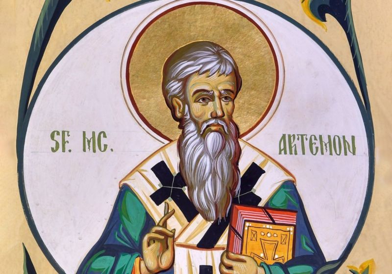 Icoană ortodoxă a Sfântului Sfințit Mucenic Artemon († 303), reprezentat în haine preoțești, simbol al statorniciei și al mărturisirii prin credință în fața prigoanei.