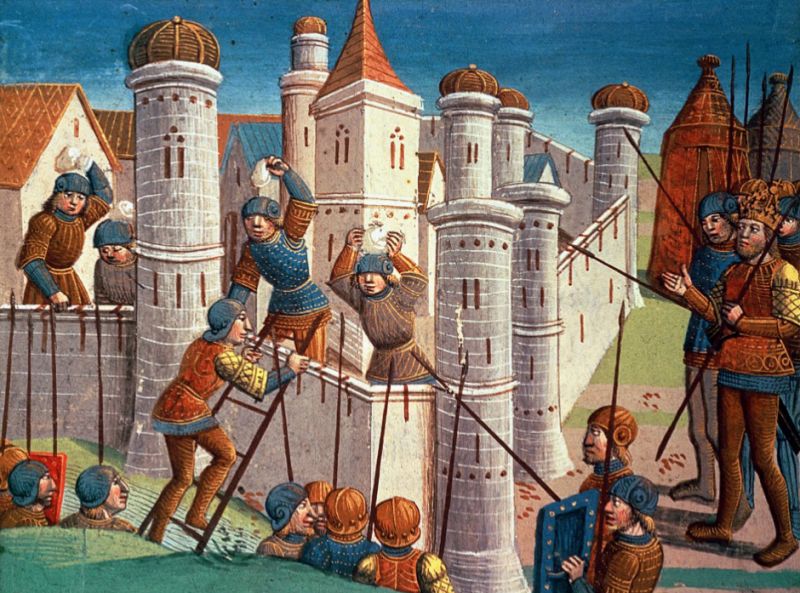 Căderea Constantinopolului (29 mai 1453) - Parte a Războaielor bizantino-otomane (pictură din 1499) - foto preluat de pe ro.wikipedia.org