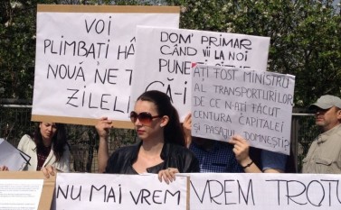 Protest în Prelungirea Ghencea, 9 aprilie 2016 - foto: epochtimes-romania.com