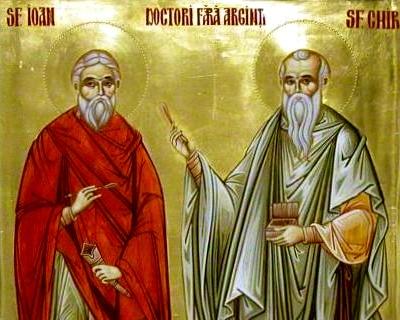 Sf. Mc, doctori fără de arginți Chir și Ioan († 311) - foto preluat de pe doxologia.ro