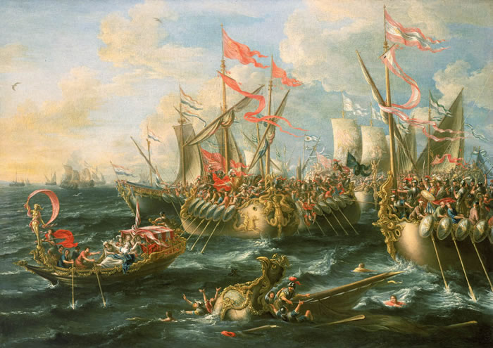 Bătălia de la Actium de Lorenzo A. Castro, 1672 - foto: preluat de pe ro.wikipedia.org