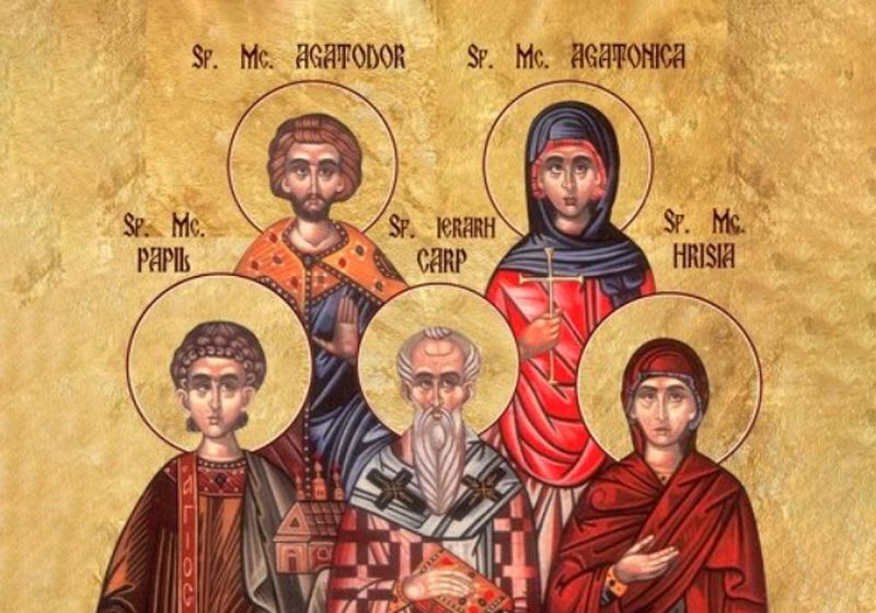 Sf. Mc. Carp, Papil, Agatodor, Agatonica şi Hrisia (13 octombrie) - foto preluat de pe ziarullumina.ro