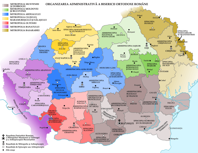 Organizarea administrativă a Bisericii Ortodoxe Române - foto: ro.orthodoxwiki.org