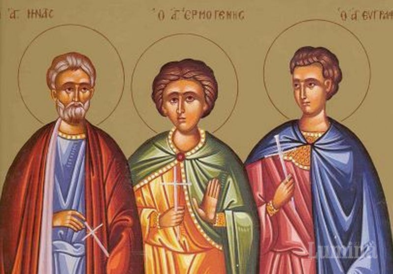Sf. Mc. Mina, Ermoghen şi Evgraf (secolul al II/III-lea) - foto preluat de pe ziarullumina.ro