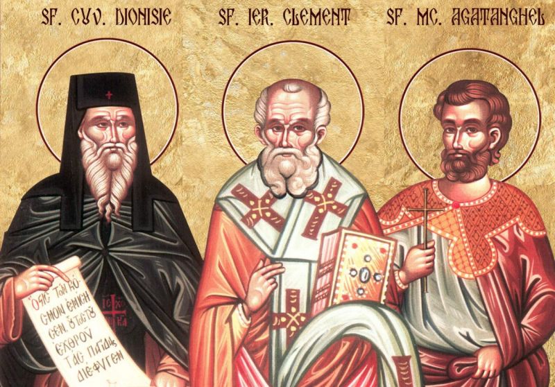 Sfântul Mucenic Clement, Episcopul Anciriei, Sfântul Mucenic Agatanghel, Cuviosul Dionisie din Olimp - foto preluat de pe