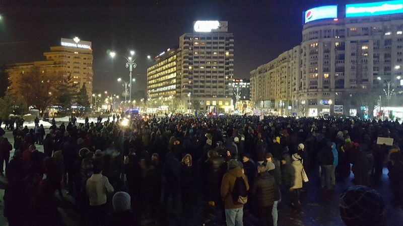 Protest "NU Legii Gratierii Si Amnistiei" (București - 18 ianuarie 2017) - foto: facebook.com