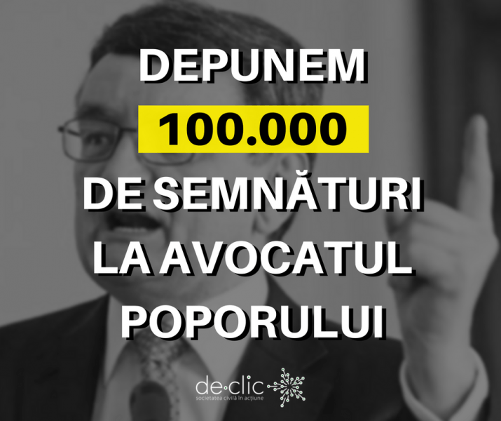 Marți, 10 ianuarie 2017, depunem primele 100.000 de semnături ale petiției "Victor Ciorbea, ești concediat!" - foto: facebook.com
