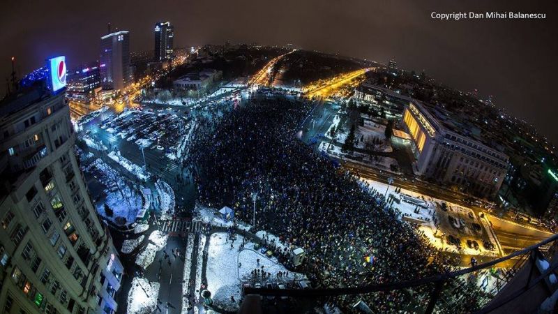 Protest „NU Legii Gratierii Si Amnistiei”,  (București, Piata Victoriei - februarie 2017) - foto: facebook.com