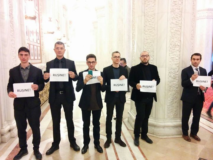 NU Legii Gratierii si Amnistiei - Protest USR in Parlament! (1 februarie 2017) - foto: facebook.com