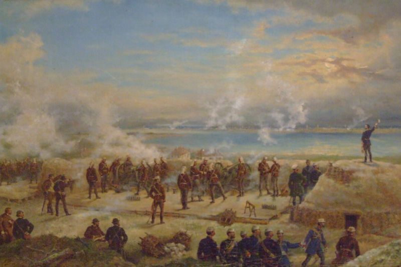 Primul foc de tun tras de Armata Romana in razboiul de independenta (1877) -
 foto preluat de pe wikimedia.org