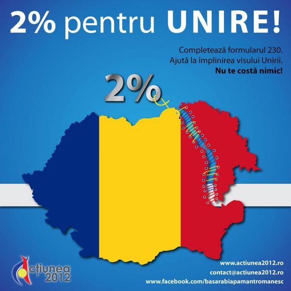 2% PENTRU UNIRE - foto: facebook.com/basarabiapamantromanesc