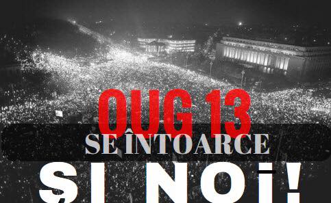 Protest "NU gratierii coruptilor - OUG 13 revine. Si noi!" - foto: facebook.com