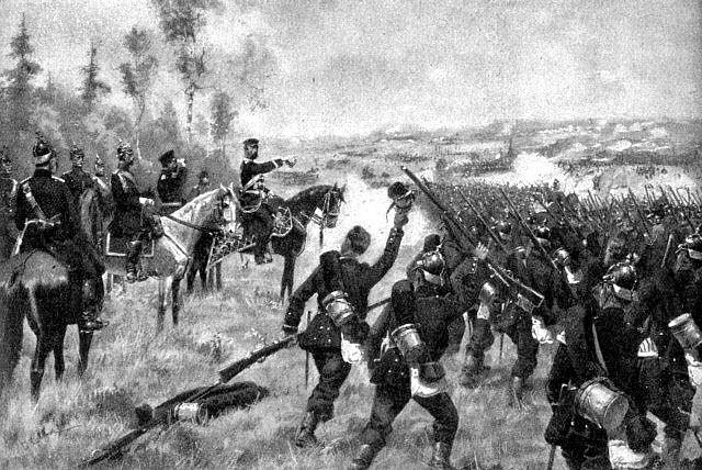 Bătălia de la Königgrätz (3 iulie 1866) - Parte din Războiul Austro-Prusac - Prințul Karl Friedrich conduce cu succes regimentele prusace - foto preluat de pe ro.wikipedia.org