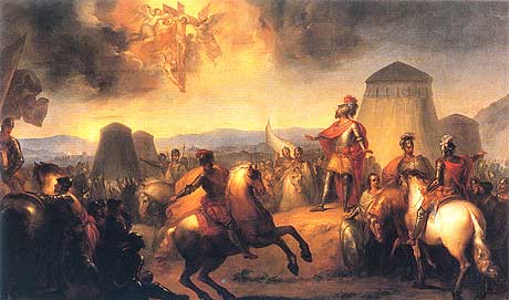 Bătălia de la Ourique (25 iulie 1139) - "The Miracle of Ourique" by Domingos Sequeira (1793) - foto preluat de pe en.wikipedia.org