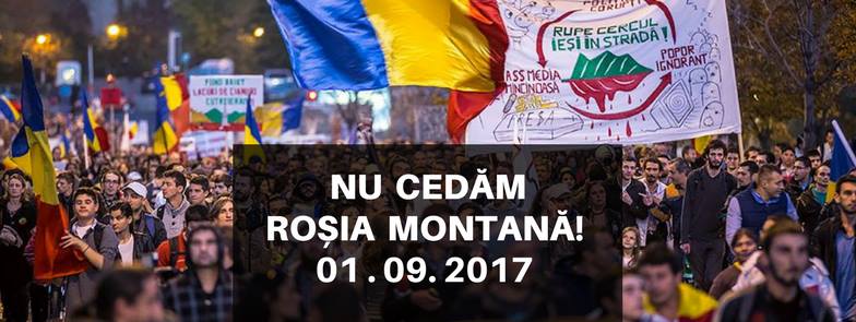 București: Nu cedăm Roșia Montană  - 1 septembrie 2017 - foto: facebook.com