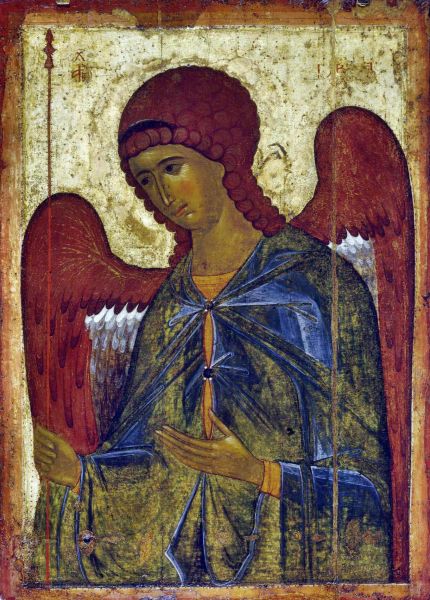 Icon of Gabriel, Byzantine, ca. 1387–1395 (Tretyakov Gallery) - foto preluat de pe ro.wikipedia.org