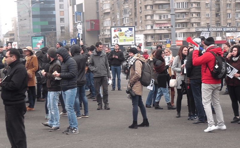 Protest "Opriți Modificarea Codului Fiscal!" (8 noiembrie 2017) - foto preluat de pe Epoch Times România