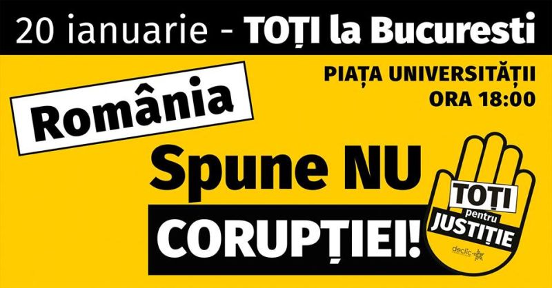 Toate drumurile duc la Bucuresti."Revolutia" generatiei noastre (Protest - 20 ianuarie 2018) - foto preluat de pe facebook.com