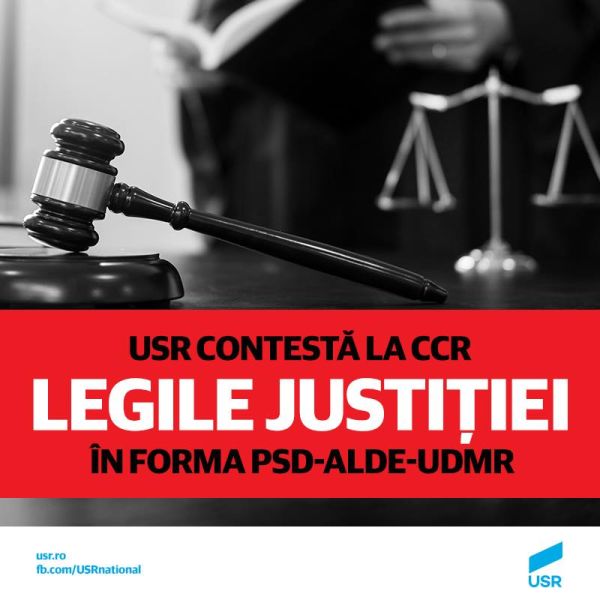 USR face noi sesizări la CCR pe legile justiției - foto preluat de pe facebook.com/USRNational