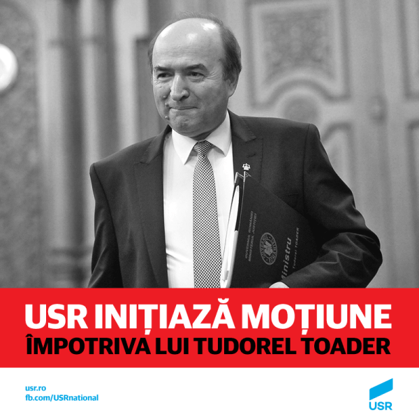 USR inițiază moțiune împotriva lui Tudorel Toader - foto preluat de pe www.facebook.com/Uniunea Salvați România - USR