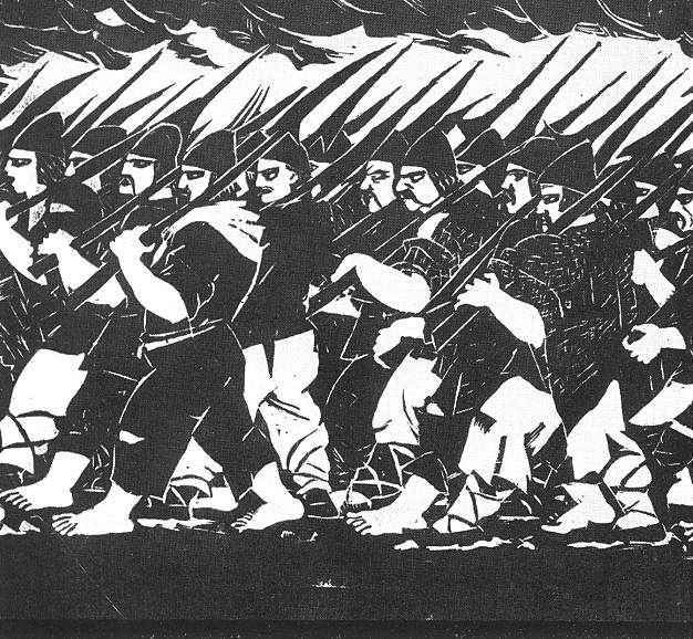 Războiul ţărănesc condus de Gheorghe Doja (9 aprilie - 15 iulie 1514) - Pictură de Gyula Derkovits - foto preluat de pe ro.wikipedia.org