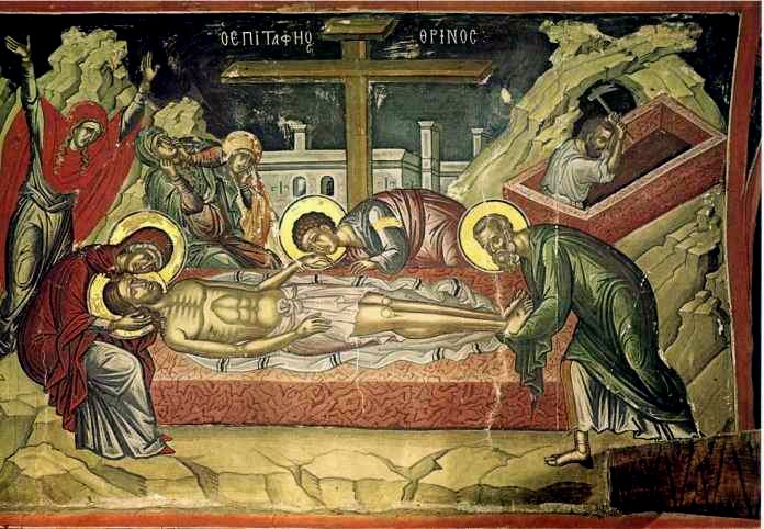 Plângerea la mormânt, Sf. Mănăstire Stavronikita, Muntele Athos, jumătatea sec. al XVI-lea