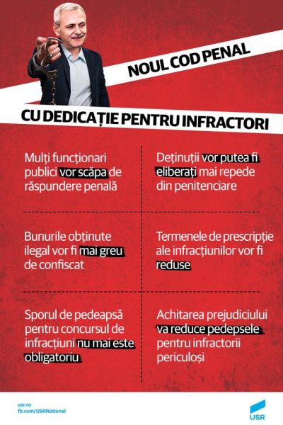 Explicaţii suplimentare la modificările Codului Penal - foto preluat de pe www.facebook.com