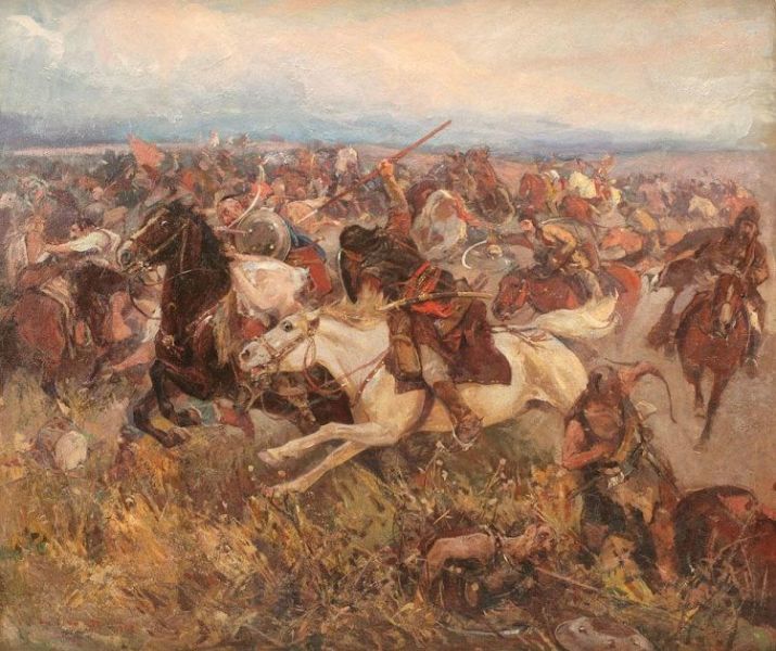 Bătălia de la Lipnic (	20 august 1469 sau 1470) - Tablou de Ion Stoica Dumitrescu, intitulat: Bătălia de la Lipnic (Ștefan cel Mare înfruntă Hoarda de Aur a tătarilor de pe Volga, 1470) - foto preluat de pe artindex.ro