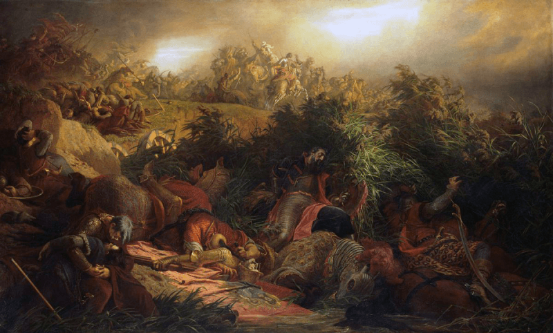 Bătălia de la Mohács (29 august, 1526) Parte din Războaiele otomano-ungare, picturǎ de Bertalan Székely - foto preluat de pe ro.wikipedia.org