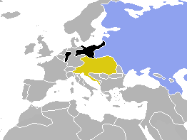 Sfânta Alianță (26 septembrie 1815) - The founding countries of the Holy Alliance, against European boundaries as of 1840. - foto preluat de pe en.wikipedia.org