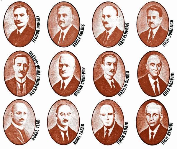 Membrii Consiliului Naţional Român Central (octombrie 1918) - foto preluat de pe cersipamantromanesc.wordpress.com