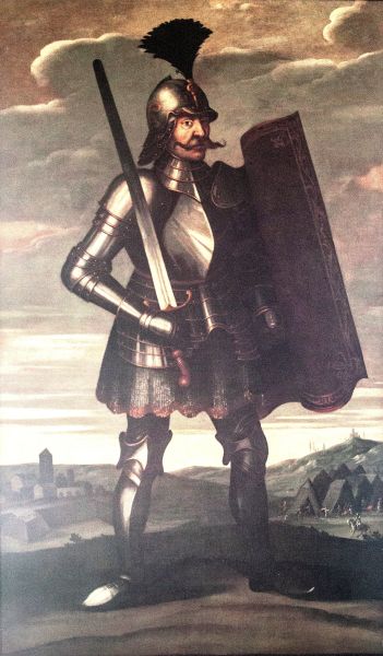 Iancu de Hunedoara (n. ca. 1407 - d. 11 august 1456) a fost ban al Severinului din 1438, voievod al Transilvaniei între 1441-1456 și regent al Ungariei între 1446-1452, mare comandant militar, tatăl regelui Matia Corvin - (Pictura din secolul al XVII-lea) - foto preluat de pe ro.wikipedia.org