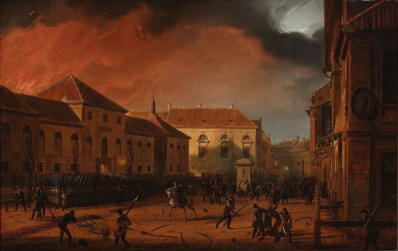 Revolta din noiembrie (29 noiembrie 1830 – 21 octombrie 1831) - Cucerirea Arsenalului din Varșovia .
Pictură de Marcin Zaleski  - foto preluat de pe en.wikipedia.org